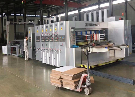 Chiny Automatyczny podajnik tektury falistej Drukarka fleksograficzna Slotter Die Cutter Stripping Stacker Machine dostawca